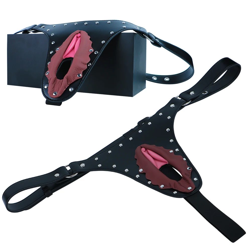 QKKQ PU Leather Female Open-crotch Erotic Panties Chastity Pants Strap On Adult Underwear Bondage Belt For Women Private Games