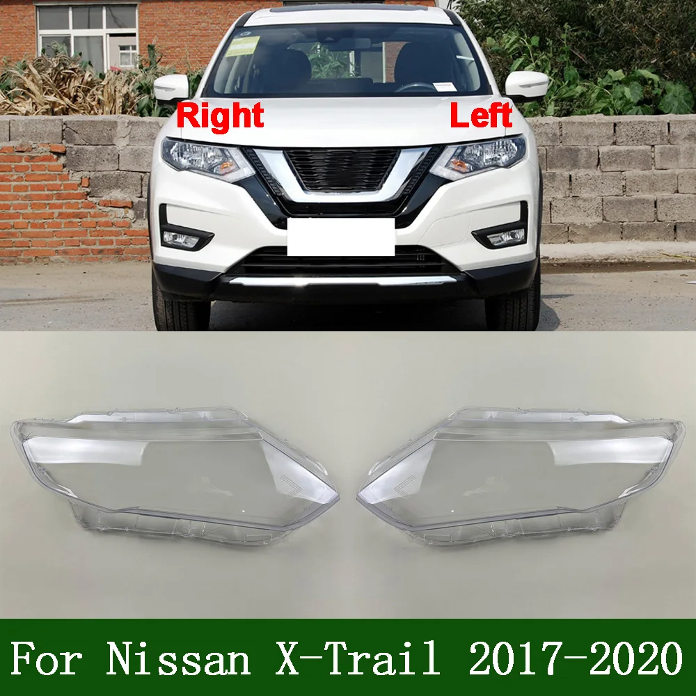 Car Front Headlight cover For Nissan 2017-2020 X-Trail Headlamp Cover Transparent Lampshade Headlight Shell Mask Lens Plexiglass