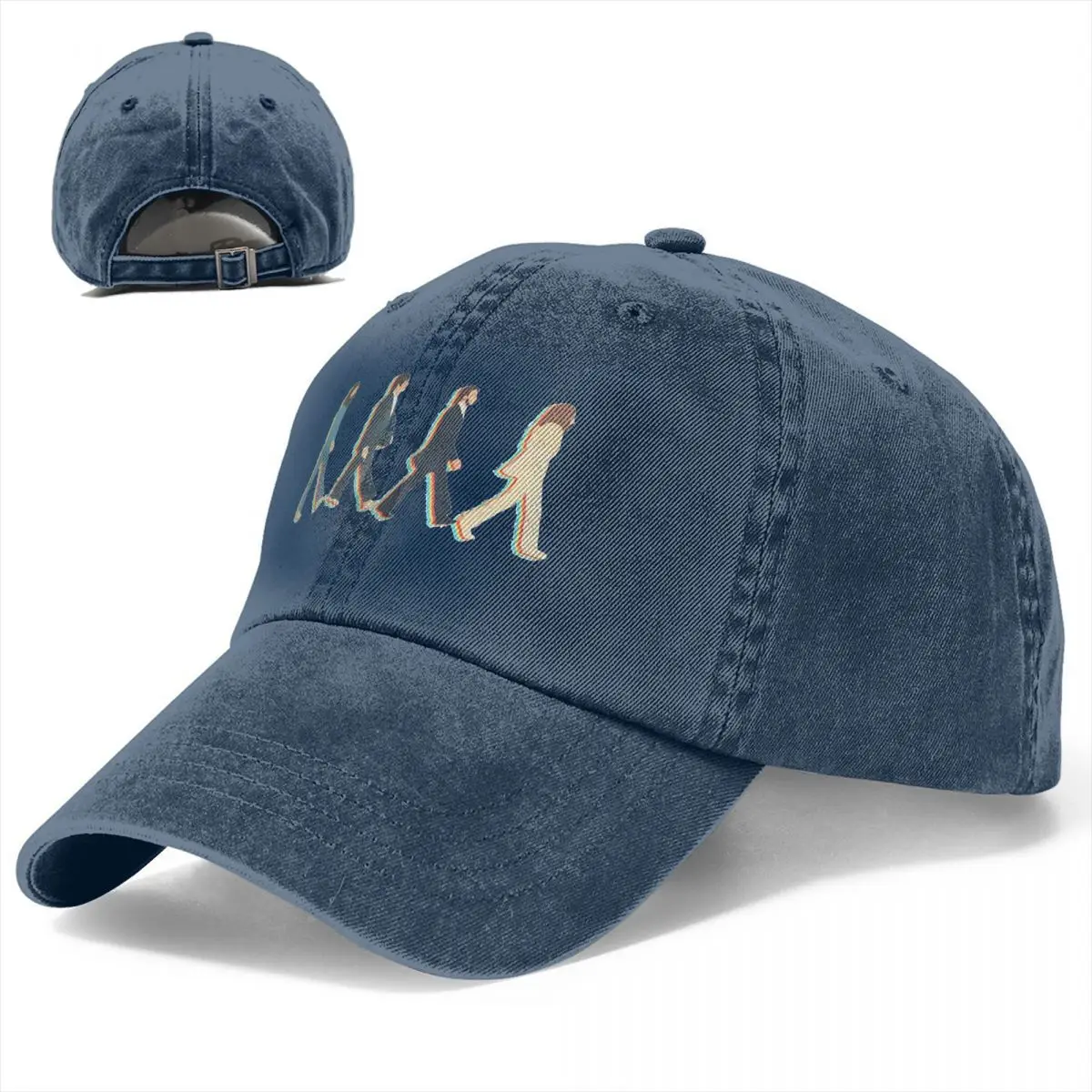 Czapka z daszkiem Retro The Beatle Walking Road w stylu uniseks postarzany dżinsowy czapka typu Snapback lato na świeże powietrze niestrukturalny