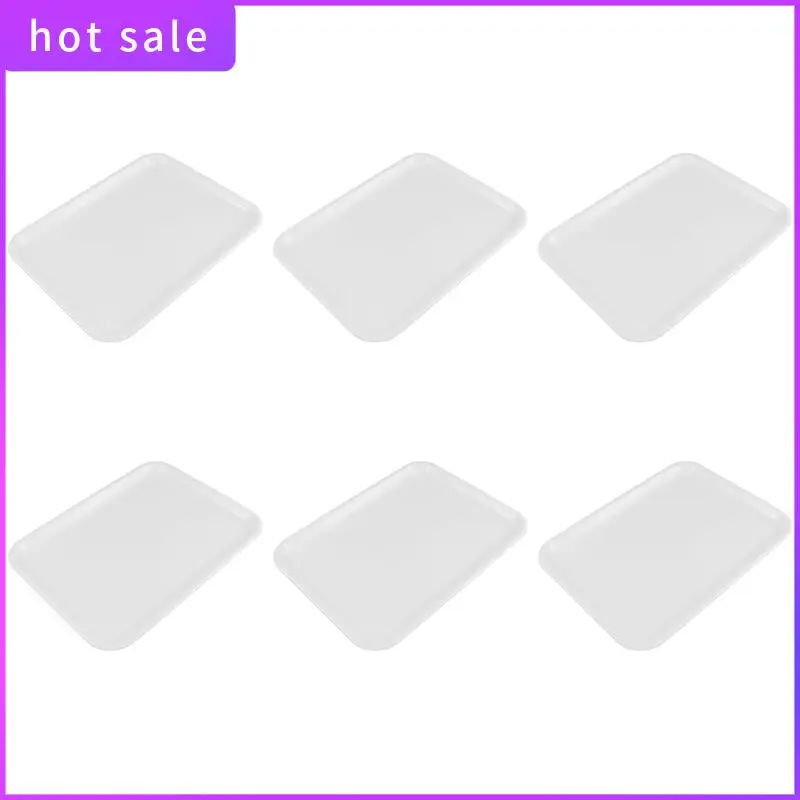

HGSW-6Pcs 10 Inch Long Rectangle Shape Serving Tray Made Of Plastic White