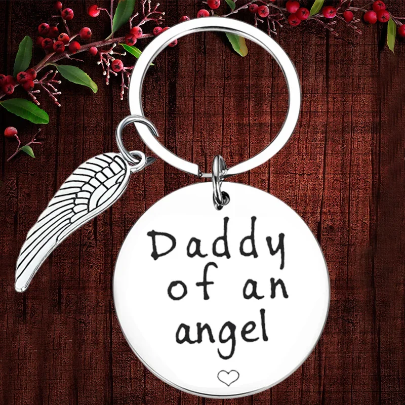 Charm Mommy Daddy of an Angel Keychain Pendant Miscarriage Keepsake Baby Memorial Gift Key Chains