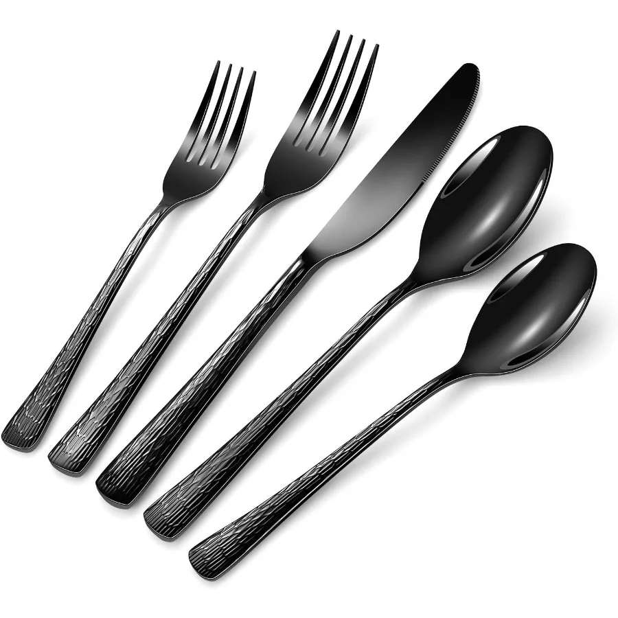 

Набор столовых приборов из нержавеющей стали 18, 10, 40 предметов, набор столовых приборов для 8 наборов посуды, которые можно мыть в посудомоечной машине, устойчивый к ржавчине современный набор столовых приборов f