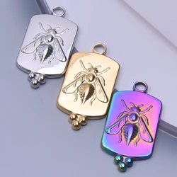 5pcs Stainless Steel Bee Charms for Jewelry Making Supplies Hiphop Punk Insects Bee Pendant DIY Necklace Accessories Materials
