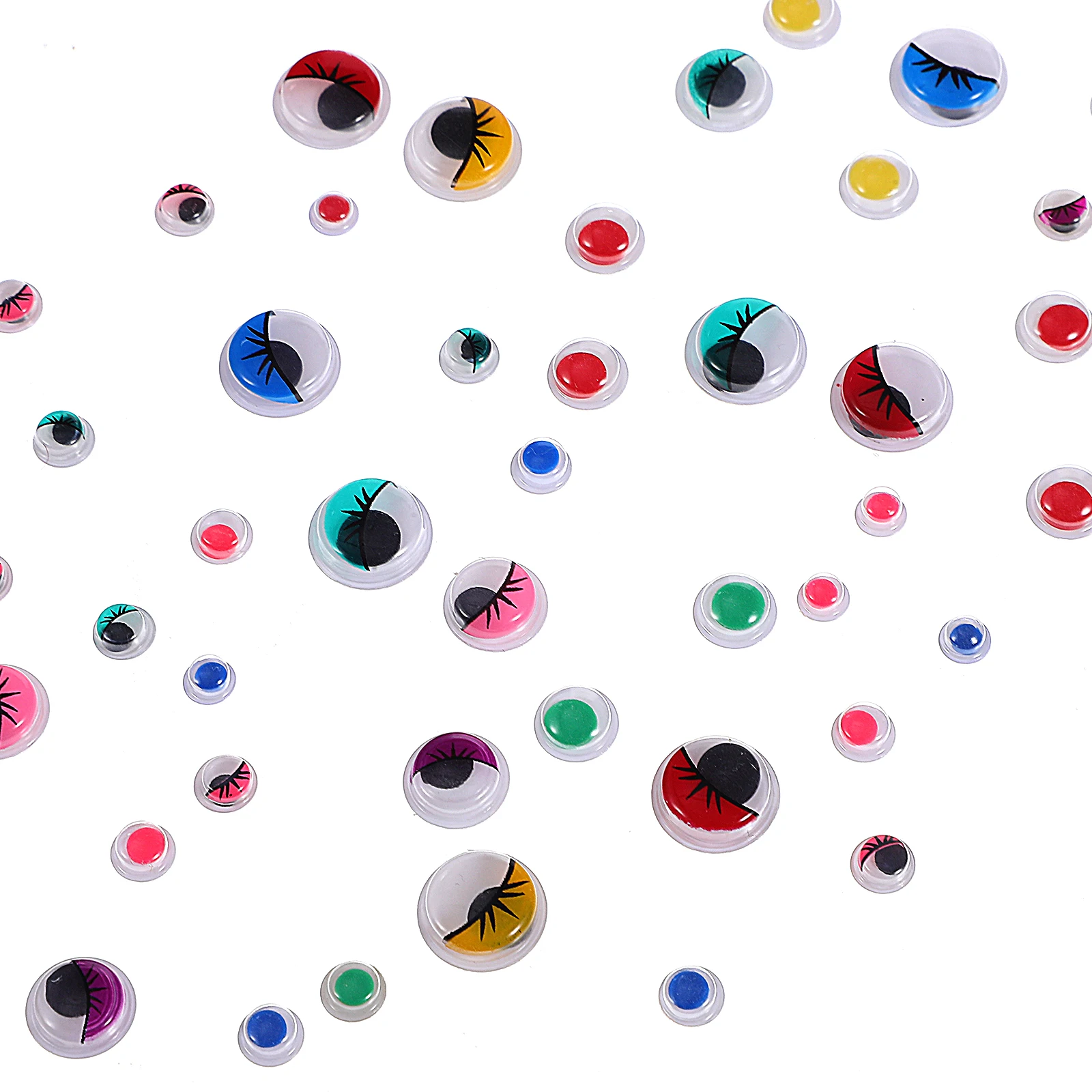 

600 Pcs Colorful Eyeball Patches Self-adhesive Googly Eyes Wiggly Baby for Crafts Plastic Easy Peel Small