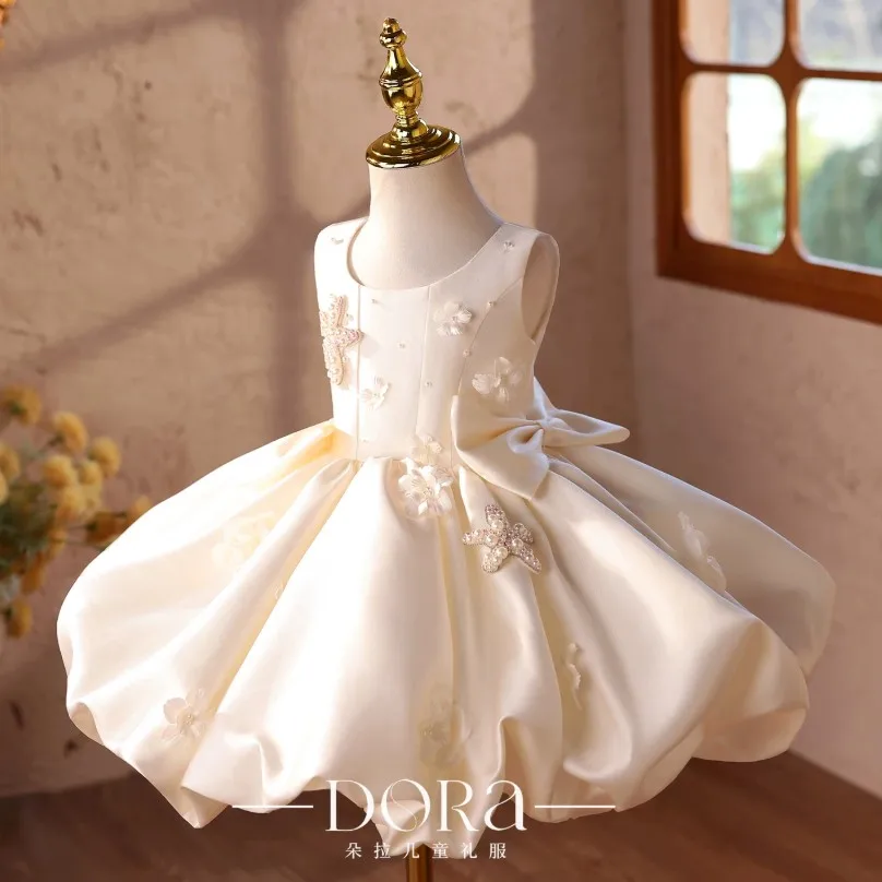 Hochwertiges Abendkleid für Kinder, Gastgeberin, Klavierauftritt, Hochzeit, Geburtstagsfeier, Kleider A5079, Mädchen-Kommunionkleid – Detail 5
