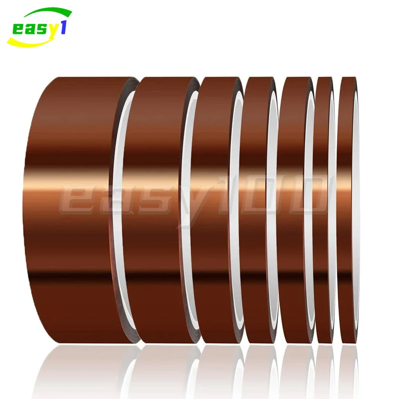 33M Kapton Tape Gold High-Temperature Heat Resistant Adhesive Tape Polyimide 10-50MM Width No Residue for Masking Soldering Etc