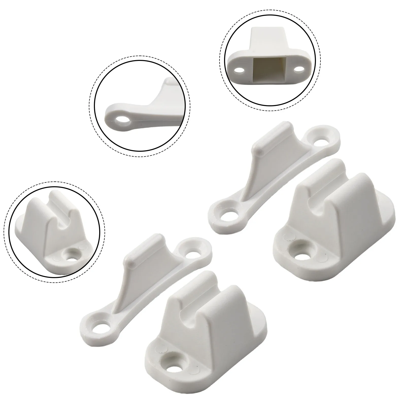 Door Catch Door Retainer Catch ABI And Award Caravans Coachman 2pcs Female Section Male Section Nylon White Color