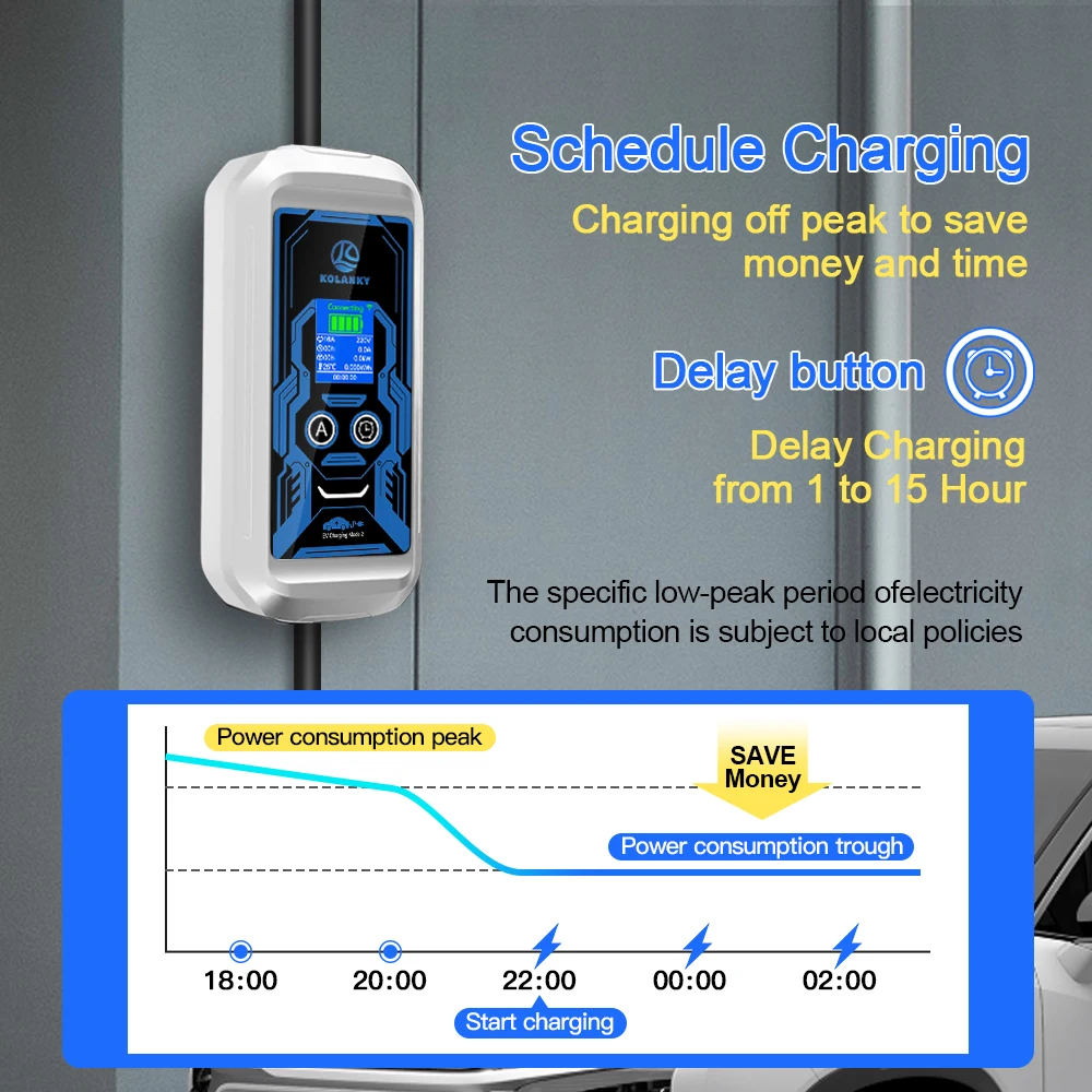 شاحن سيارات كهربائية 3.6KW 16A 1 المرحلة المحمولة Type2 التوصيل صندوق شحن سريع 3.5 متر كابل ضبط الحالي لمحطة شحن السيارات الكهربائية #3