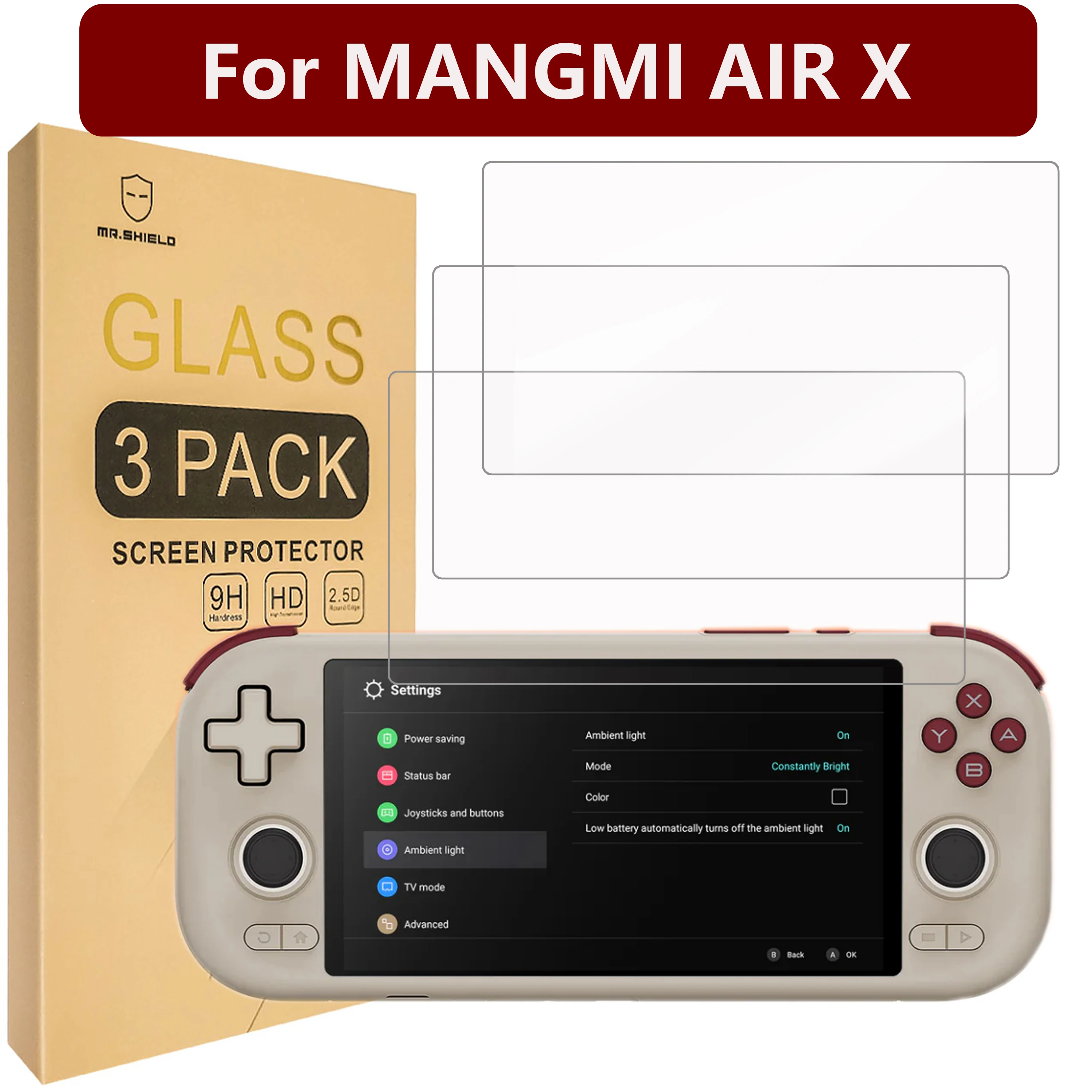 

Mr.Shield Screen Protector compatible with MANGMI AIR X [Tempered Glass] [3-PACK] [Japan Glass with 9H Hardness]