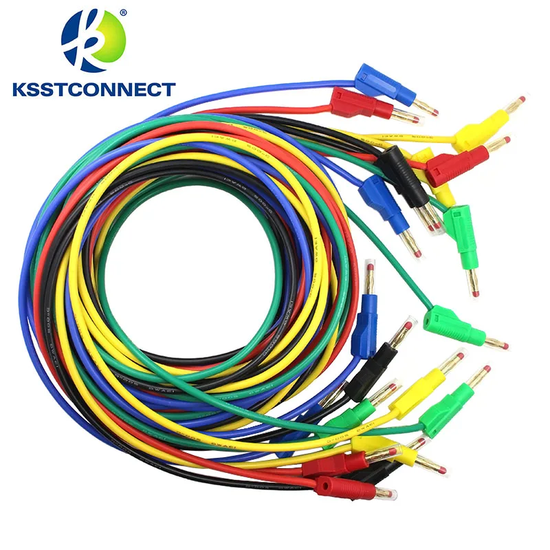 Teste Retrátil Multi-meter Leva Ferramenta Plugue Banana Cabo Fio Jumper Segurança de Linha Cores Faça Você Mesmo mm Pcs
