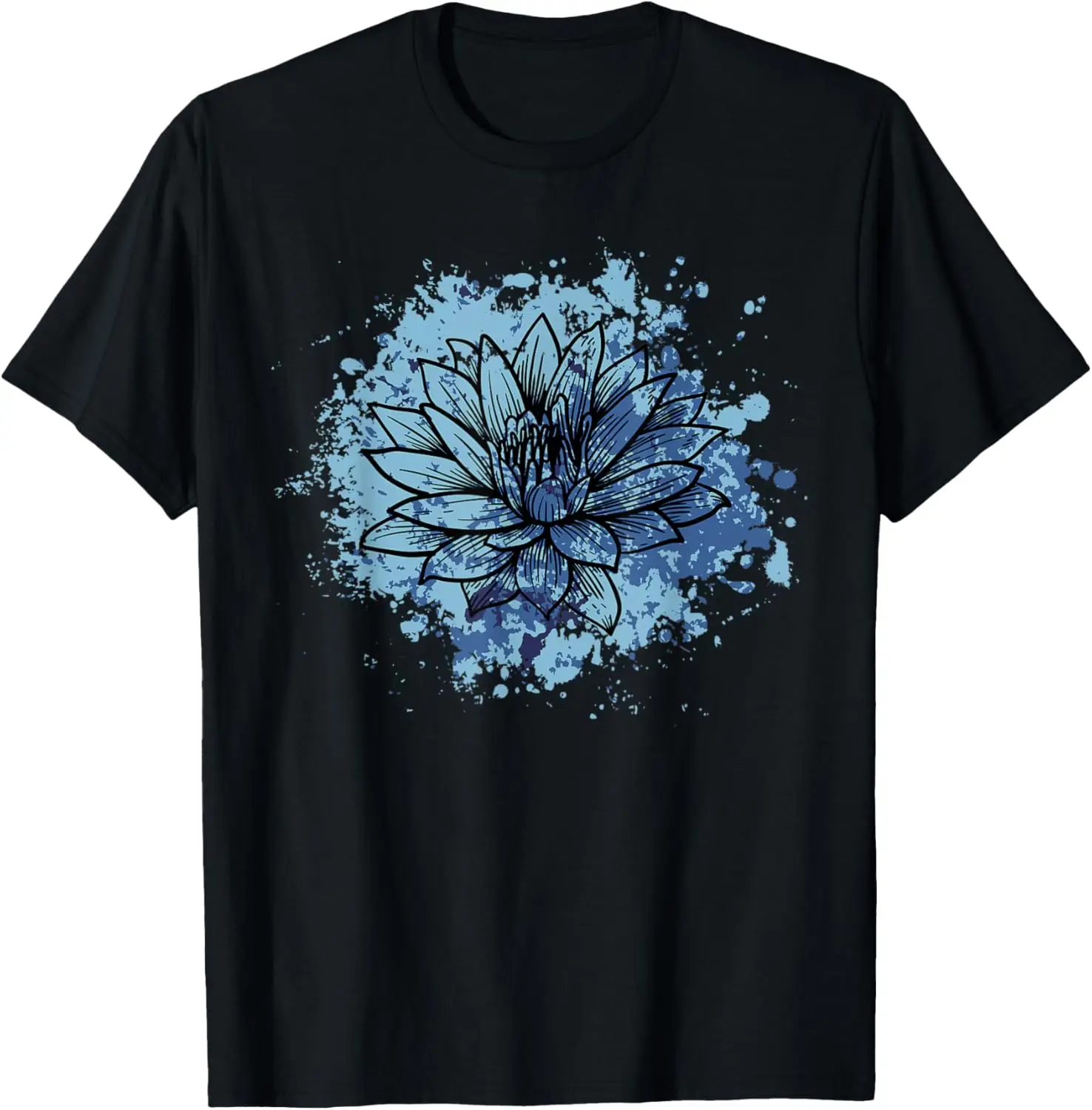 Blue lotus flower - flowers yoga women men T-Shirt