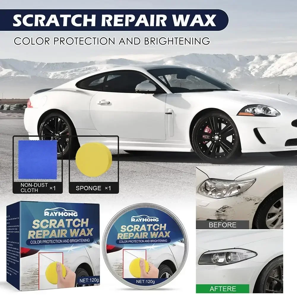 

120g Car Scratch Repair Wax Paste Brazilian Wax Automobile Paint Care Polishing High Gloss Hydrophobic Coating Glazing