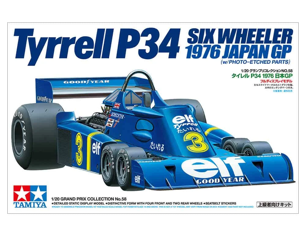 Tamiya 20058 Scale 1/20 Tyrrell P34 Six Wheeler 1976 Japan GP (w/Photo-Etched Parts)