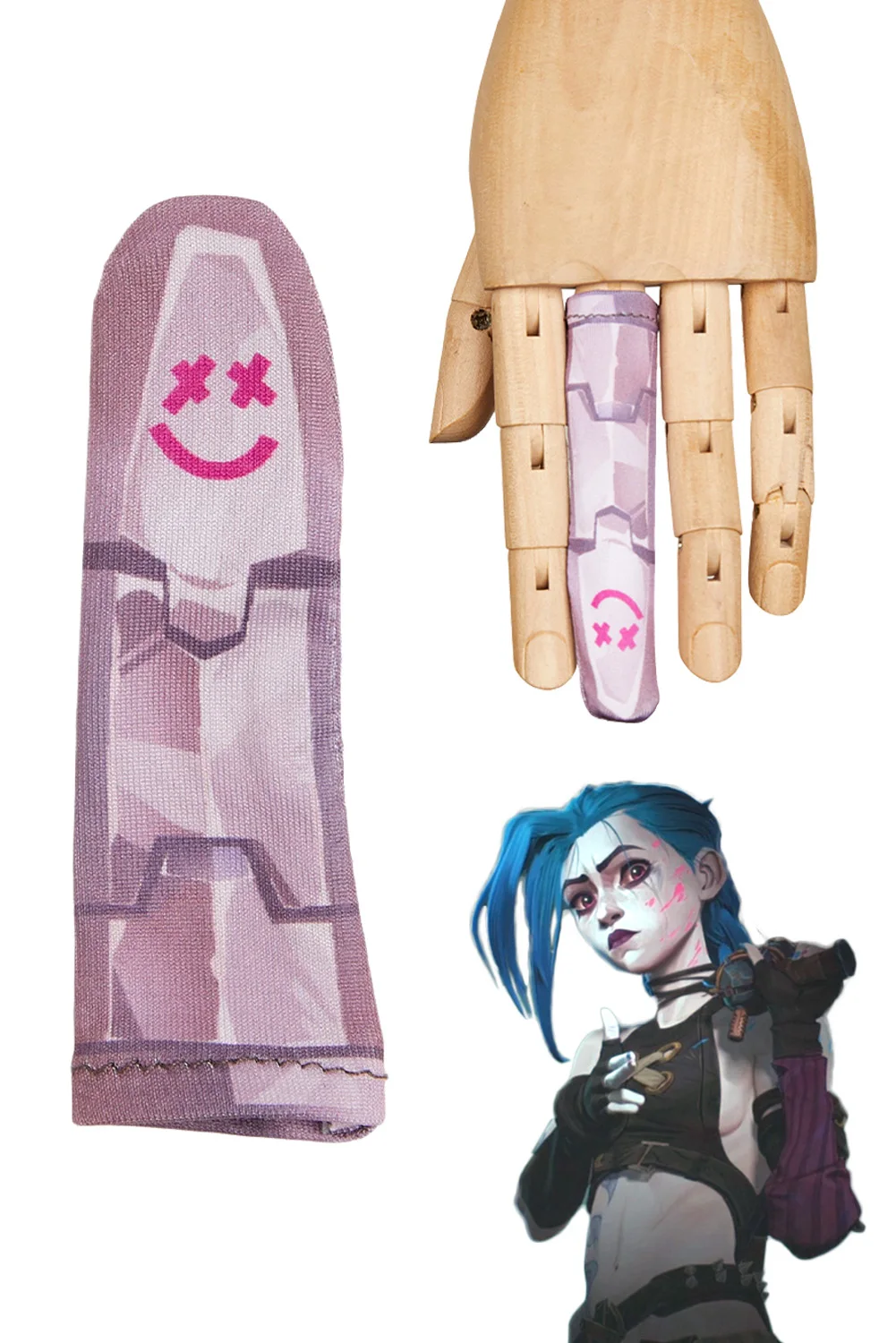 Fantasia Arcane Jinx Severed Finger Seeve Game LoL TV 2 Cosplay Disfraz Costume Accessories Women Prop Halloween Carnival Party