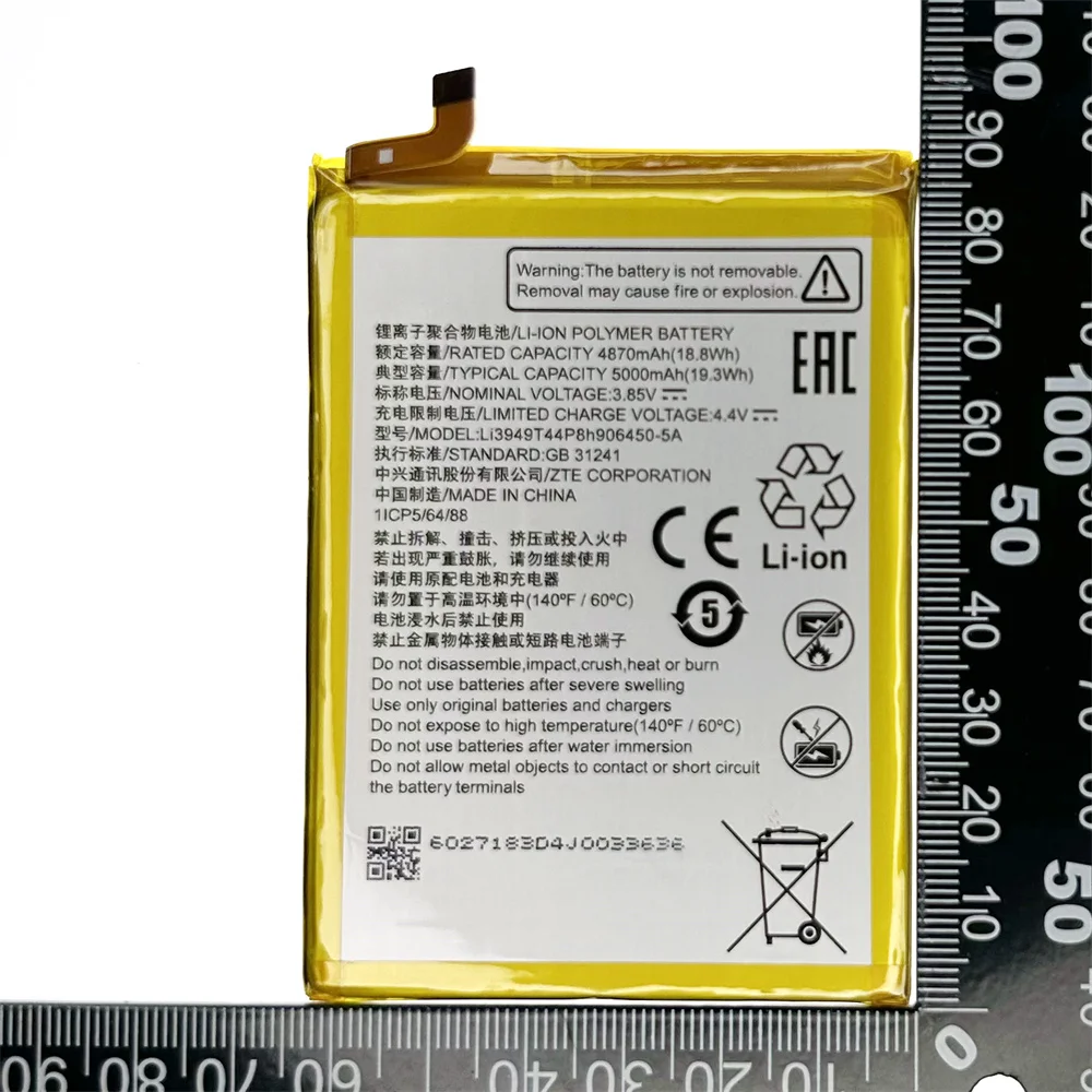 Genuine 5000mAh Li3949T44P8h906450-5A Battery For ZTE Axon 40