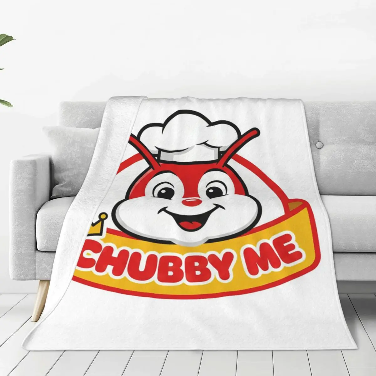 Jollibee Burger Restaurant Mascot Blanket Soft Warm Flannel Throw Blanket Bedding for Bed Living room Picnic Travel Home Couch