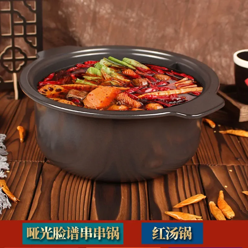 Gas Double Hot Pot Charcoal Food Instant Noodle Soup Chinese Hot Pot Induction Cooker Enamel Square Fondue Chinoise Cookware