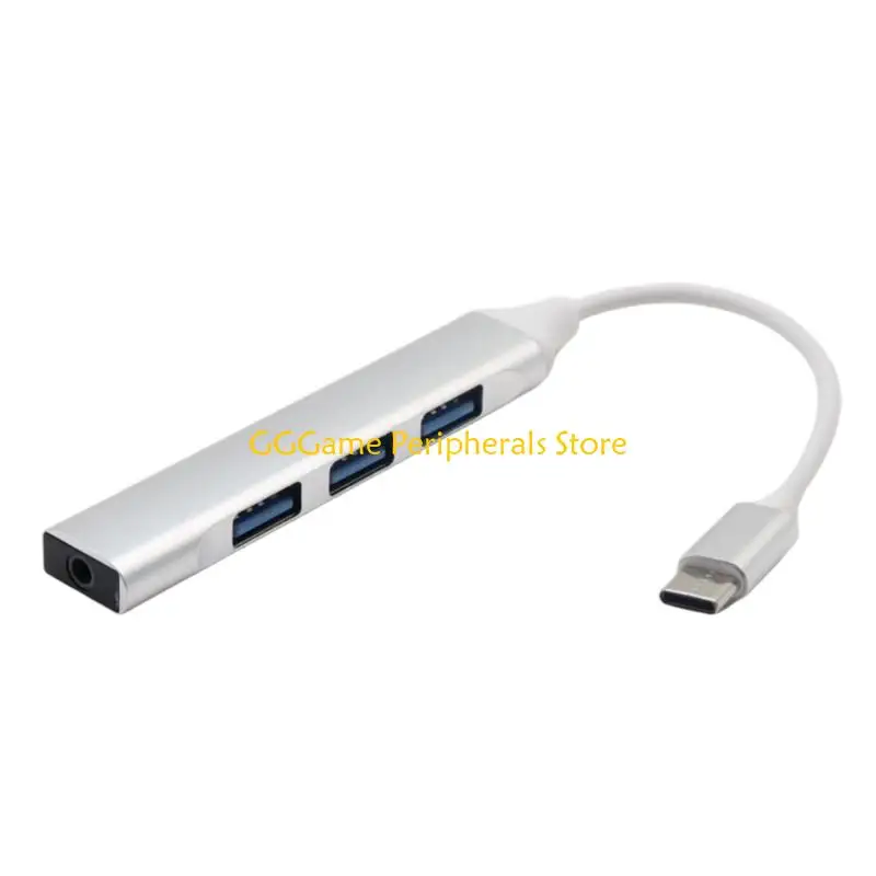 U55B Type C Splitter Dock with Sound Port for Notebook Desk Use Daily