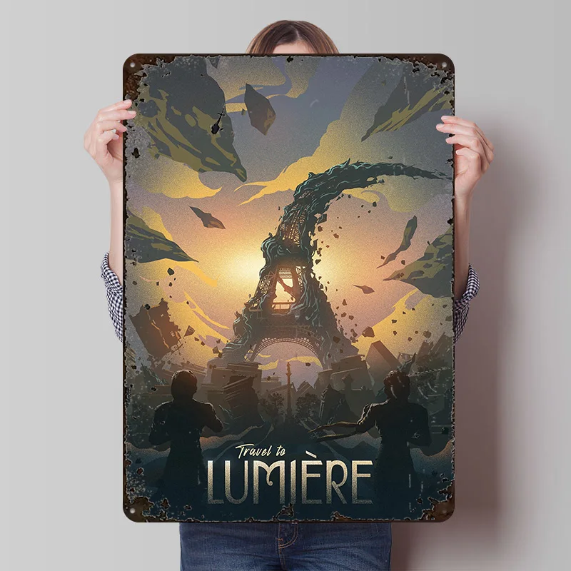 Überwuchsterwachsener Eiffelturm: Türme des Lichts Druckposter, personalisierte Retro-Wandkunst, Vintage-Metallschilder für Männerhöhle und Badezimmer-Dekoration