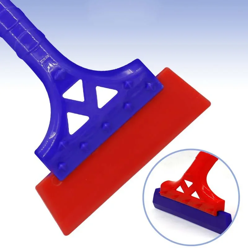 Long Handle Car Window Clean Scraper Soft Rubber Blade Squeegee Wiper Winter Windshield Trucks Roofs Snow Removal Shovel Tool
