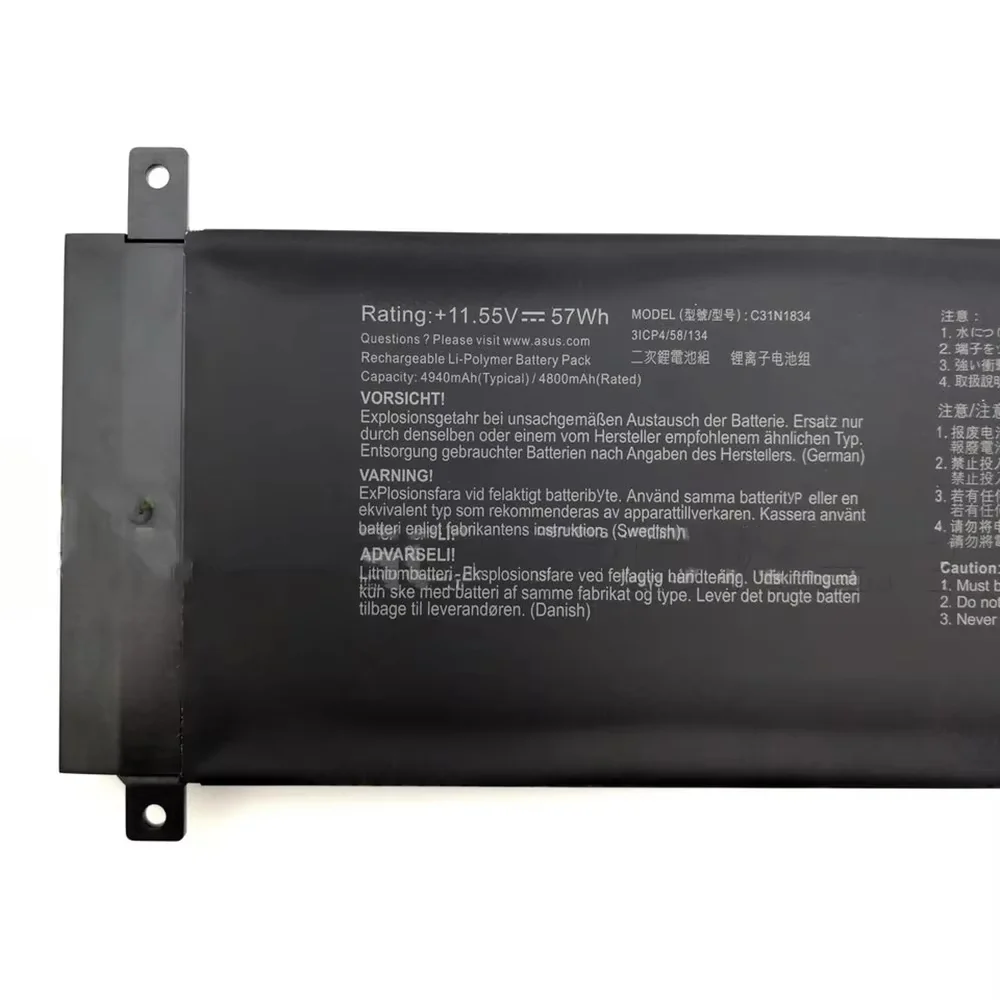 C31N1834 Laptop Battery for Asus ProArt StudioBook Pro 17 W700G W700G3T H700GV 3ICP4/58/134 11.55V 57Wh