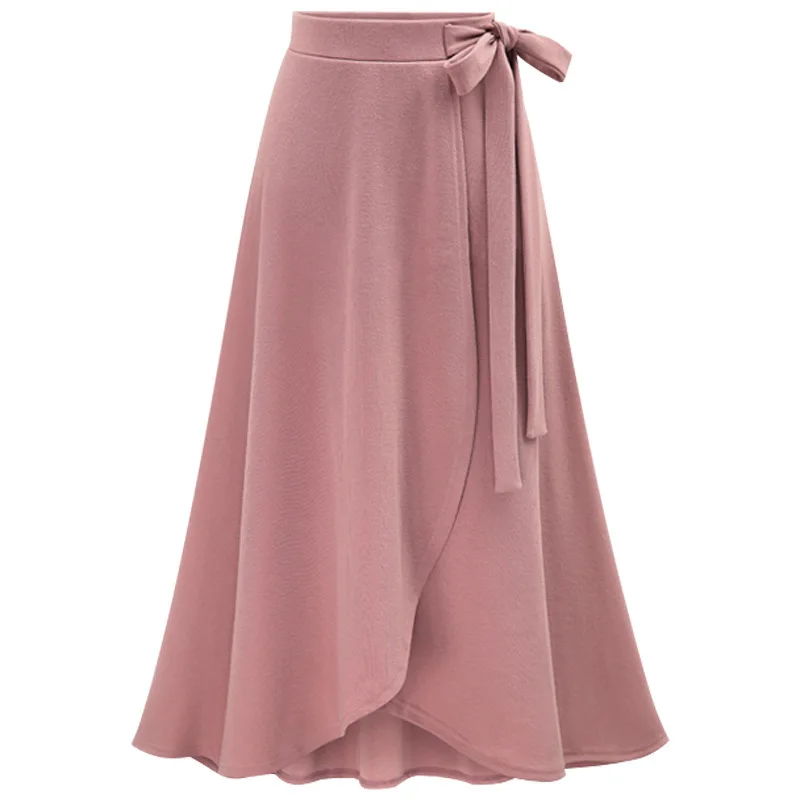 Split Skirt European and American Large Size Medium and Long Straps Women's Skirt Medium and Long New High Waist Irregular Skirt