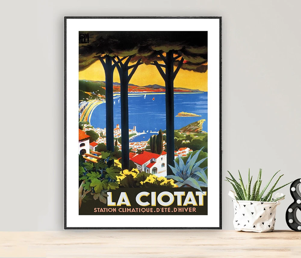 

La Ciotat, France Vintage Travel Poster - Poster Paper or Canvas Print / Gift Idea / Wall Decor