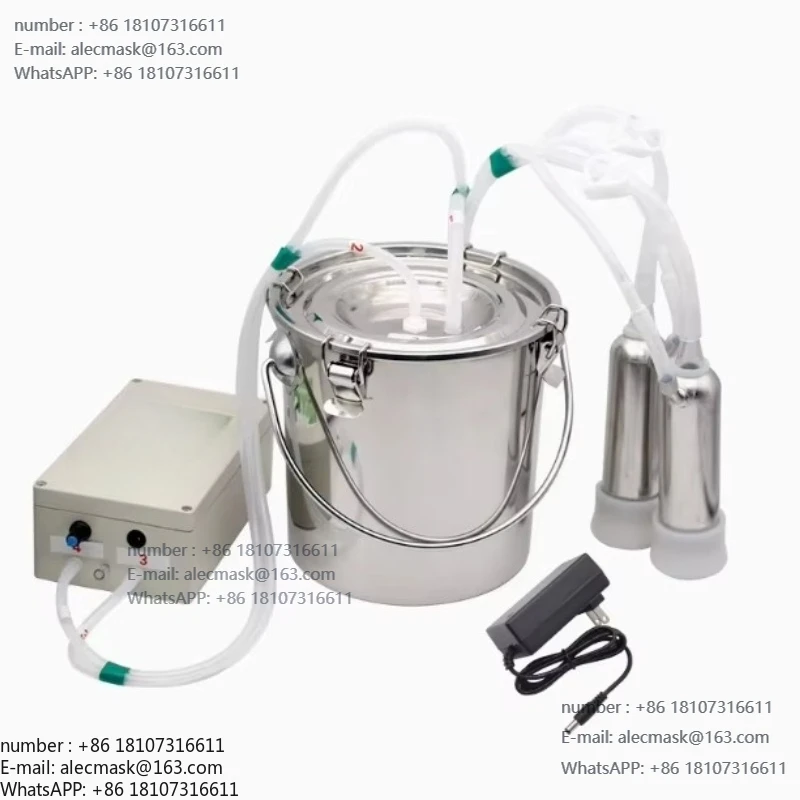 

5L Electric Goat/Cow Milking Machine 220V Pulsating Milking Machine Stainless Steel Milking Machine Barrel Vacuum Pump