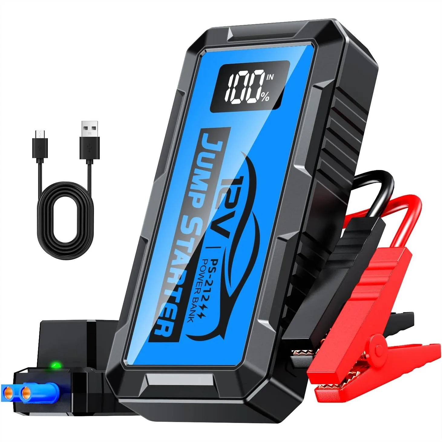 

8000A Car Jump Starter 12V Battery Pack with LCD Display for All Gas and 10.0L Diesel Engines