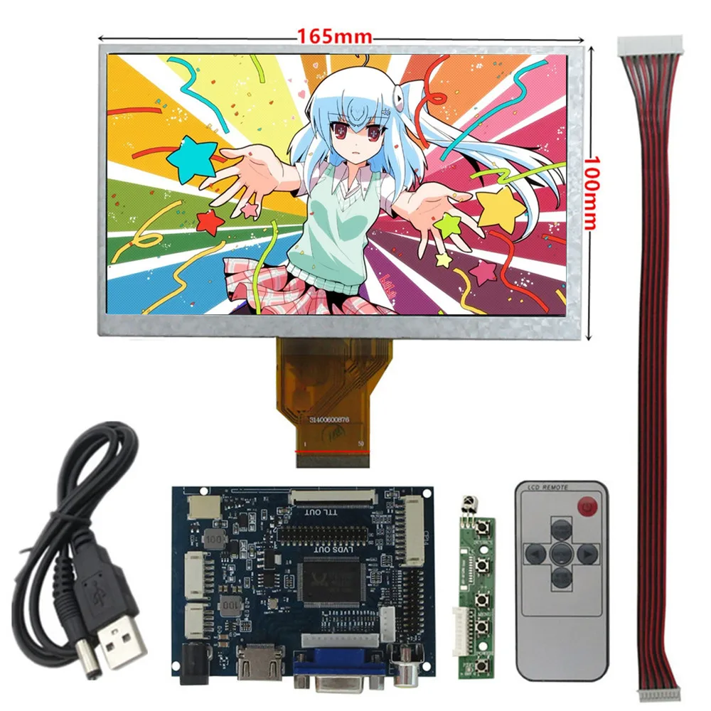 

Для Raspberry Pi, Banana Pi, Orange Pi: ЖК-дисплей TFT LCD AT070TN90 + комплект с HDMI-совместимым и VGA-входом, плата драйвера