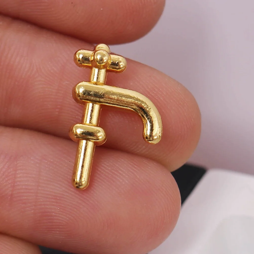 10 Pcs Mini Faucet for Sink Miniature Landscape Accessory Decor Decoration House Model Ornaments