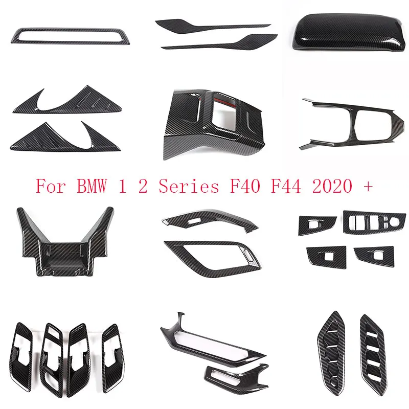 

For BMW 1 2 Series F40 F44 2020 + ABS carbon fiber car dashboard panel center control shift panel sticker interior accessories