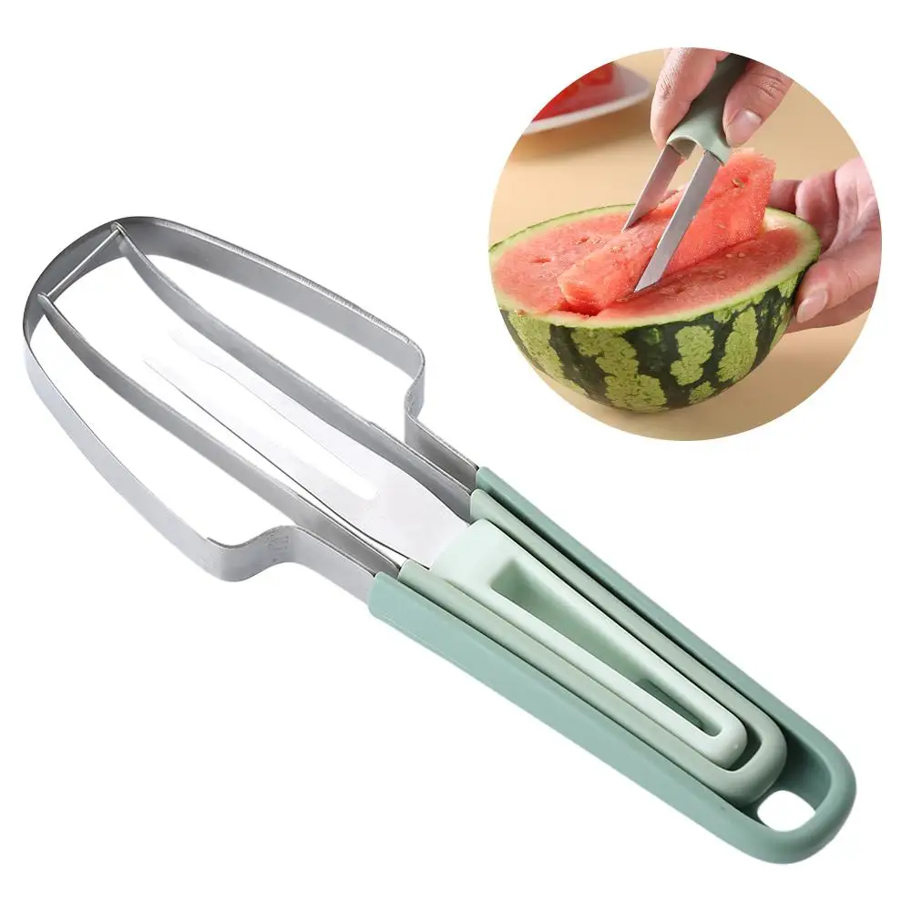 

3-in-1 Watermelon Tool Stainless Steel Fruit Carving Knife Multi-functional Melon Fork Slicer Tool For Camping Kitchen Gadg S6G5