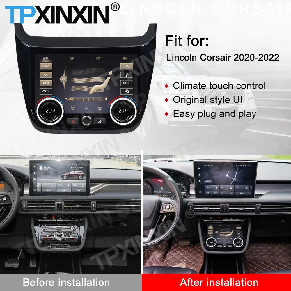 Air Conditioner Control For Lincoln Corsair 2020 2021 2022 AC Panel Display Air Touch LCD Screen Condition Control Climate Board