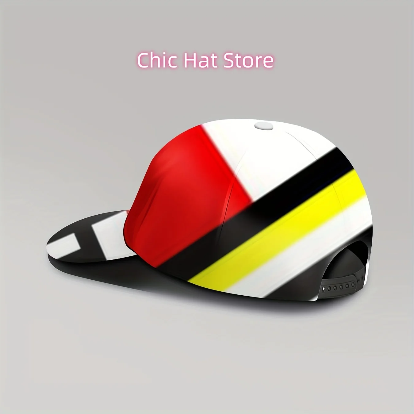 1pc, Abstract Color Block Baseball Cap, Geometric Pattern, Unisex, Outdoor Casual, Adjustable Fit, Breathable,, Sporty, Trendy,