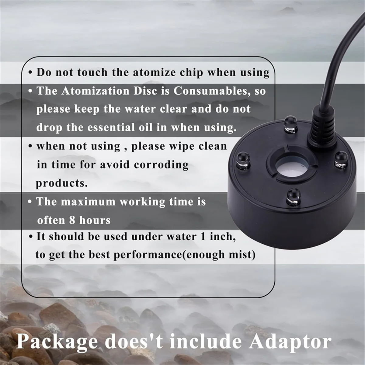 Mist Maker, USB Port 4 Color LED Lights Mini Mister Fog Machine, Indoor Fountain Garden Pond Water Fogger Atomizer White HOT