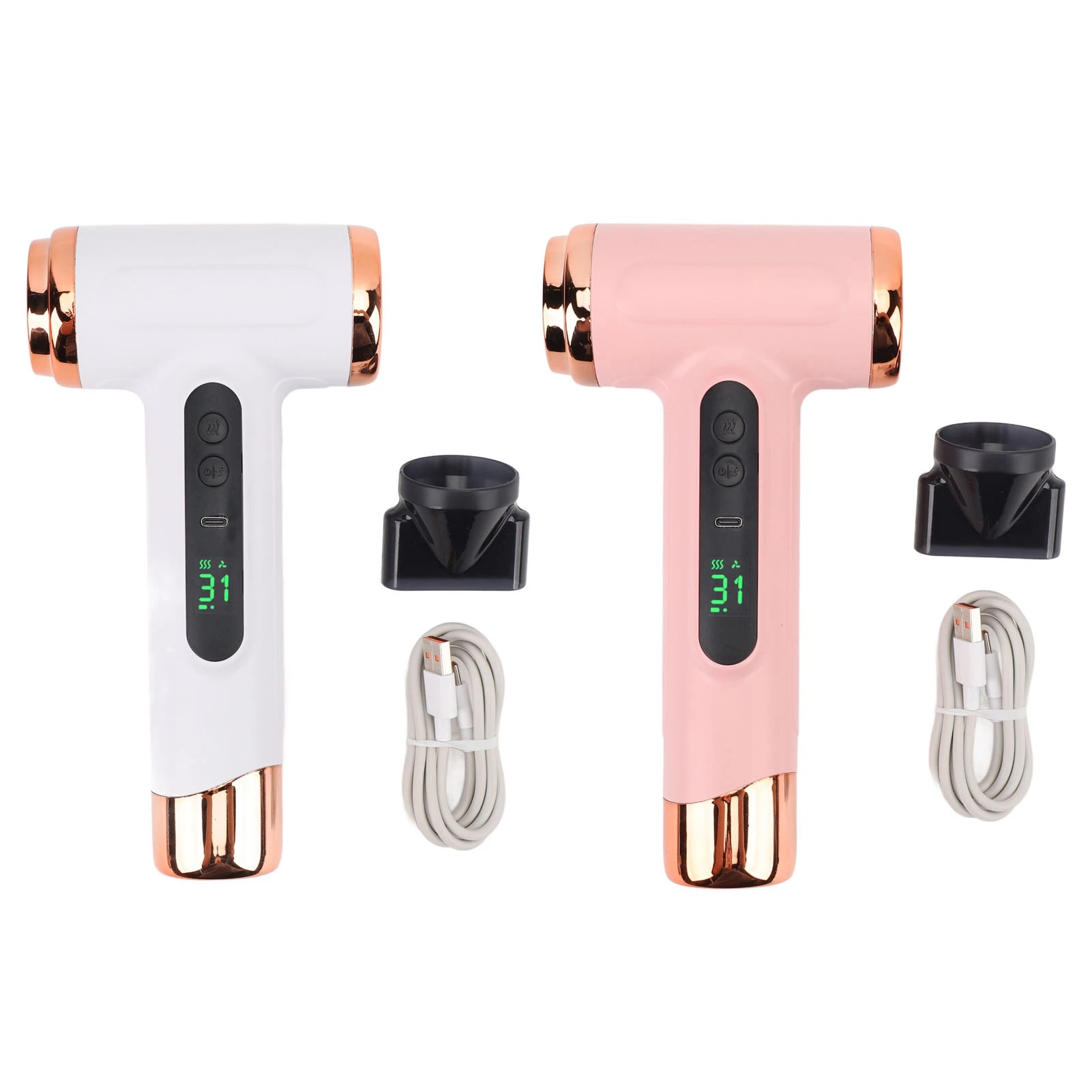 

Portable Cordless USB Hair Dryer USB Rechargeable Hair Dryer with USB Charging Cold Hot Wind 200W for Students Dormitory