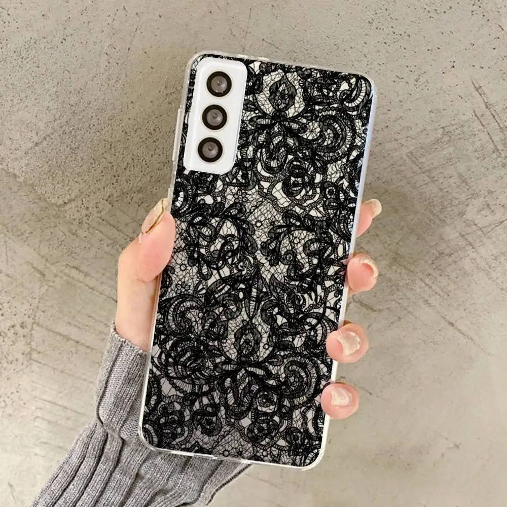 الدانتيل نمط كول فتاة قضية الهاتف لسامسونج A 30 50 31 32 51 70 71 72 73 الترا زائد S 20 30 21 22 23 24 لايت واضح حالة #5