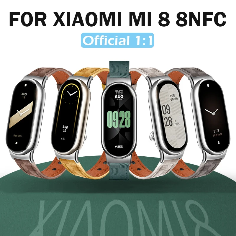 

Original Strap for Xiaomi Mi Band 8 Bracelet Fashion Leather Replacement Wristband Miband 8 NFC Correa Mi Band 8 Canvas Straps