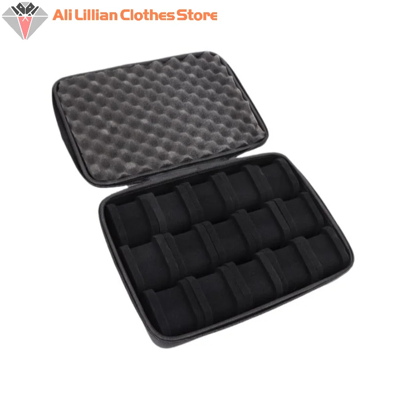 .Hot Sale-Watch Carry Box Hard-Shell 15 Slots Watch Storage Organizer Case Fit For Large And Small Watches With Soft Foam Pillow