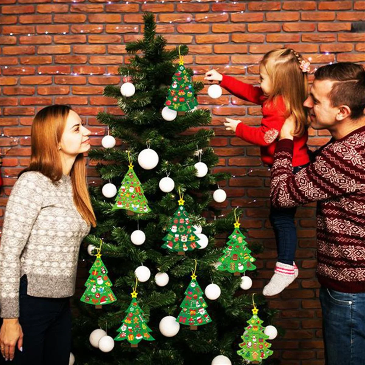 

A11I 24 шт., рождественская елка, сделай сам, наклейки сцены, праздничное искусство, изготовление поделок с наклейками, сделайте свою собственную наклейку на рождественскую елку