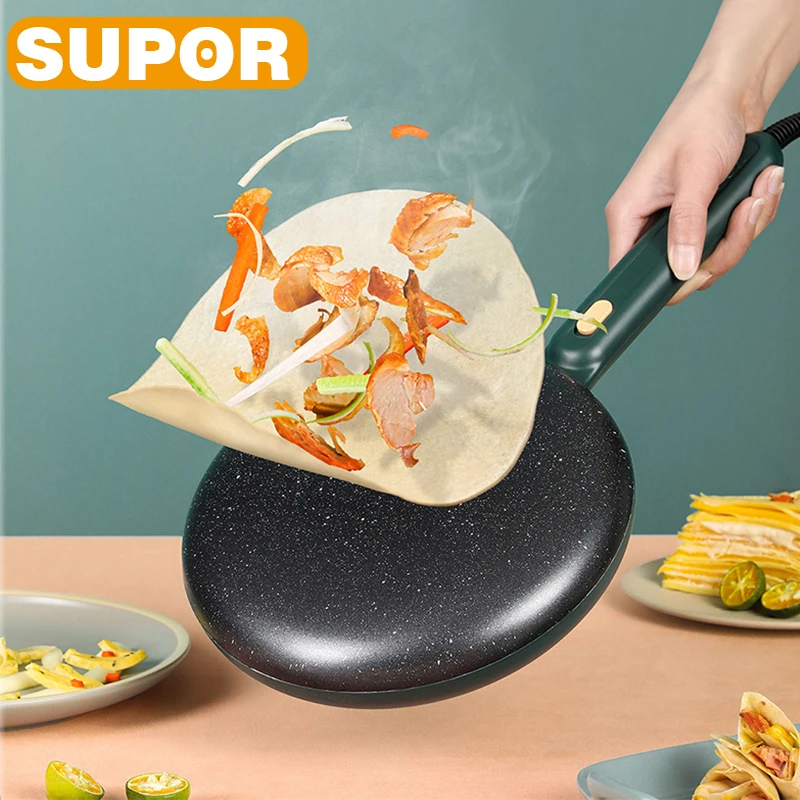 SUPOR Breakfast Maker Pancake Maker Portable Dormitory Spring Roll Crust Mille Crepe Cake Making Multipurpose Kitchen Appliance