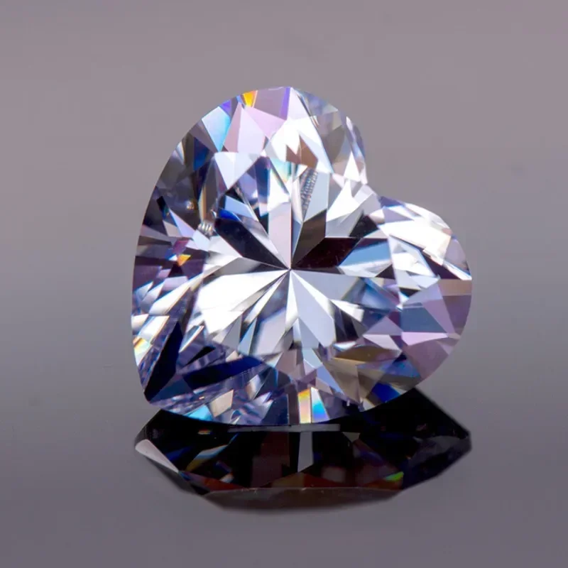 

Moissanite Stone Heart Cut Lavender Color Gemstone Lab Grown Diamond For Advanced Jewelry Making Materials With GRA Certificate