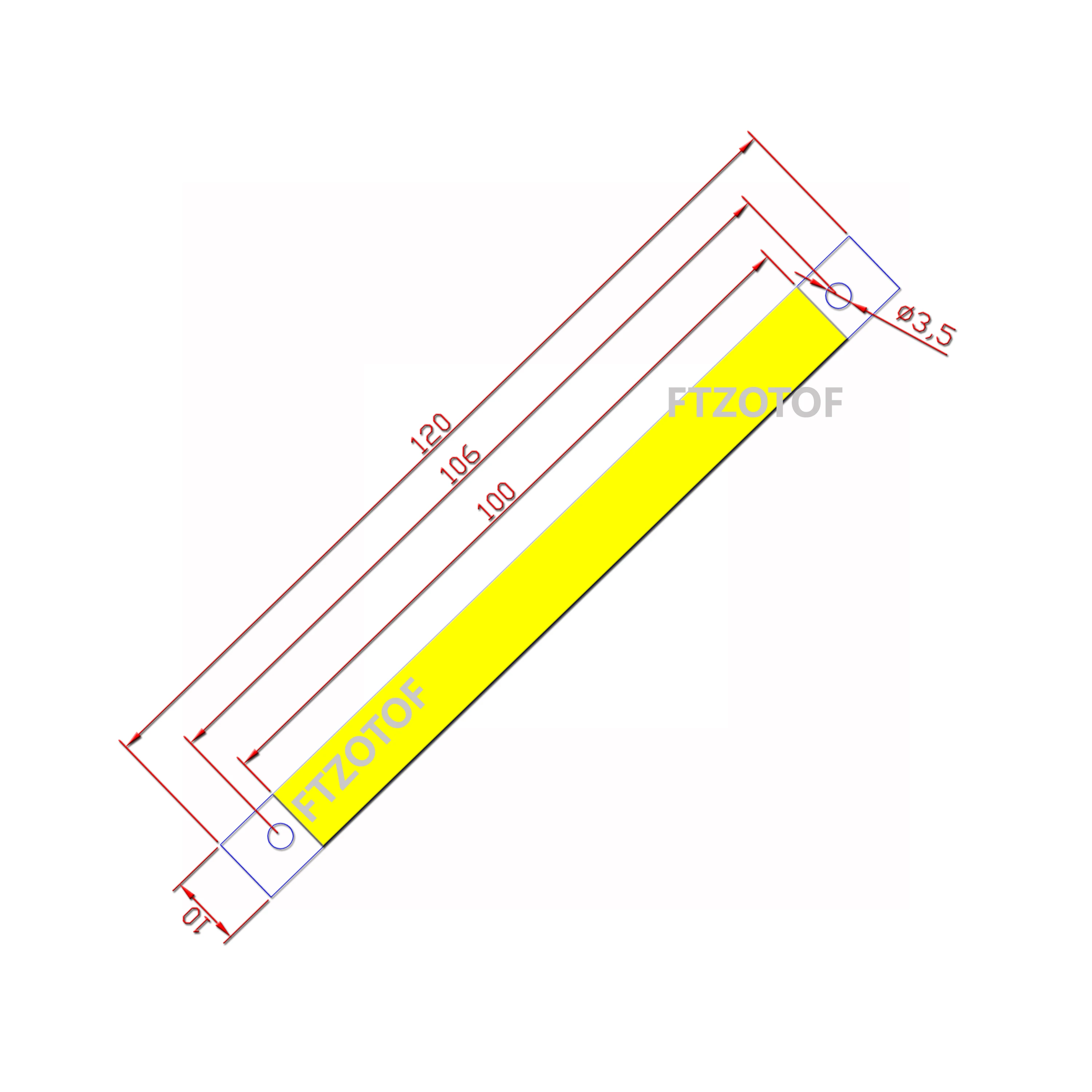 120mm taśma COB LED 10W Dc 12V Led źródło światła ciepła natura zimny biały niebieski zielony czerwony kolor LED żarówka na oświetlenie samochodowe