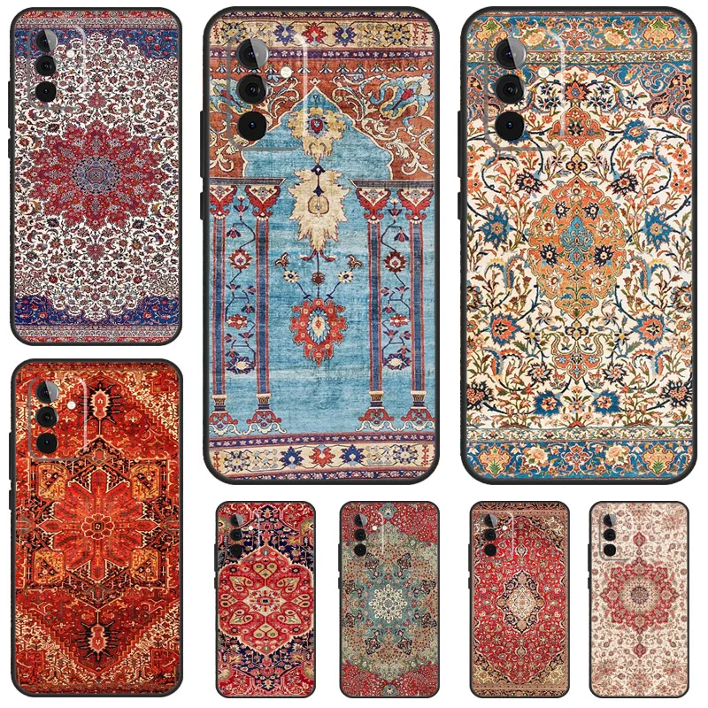 Persian Carpet Floral Pattern Case For Samsung Galaxy A13 A23 A33 A53 A73 A14 A24 A34 A54 A72 A52 A32 A12 A51 A71 A15 A25