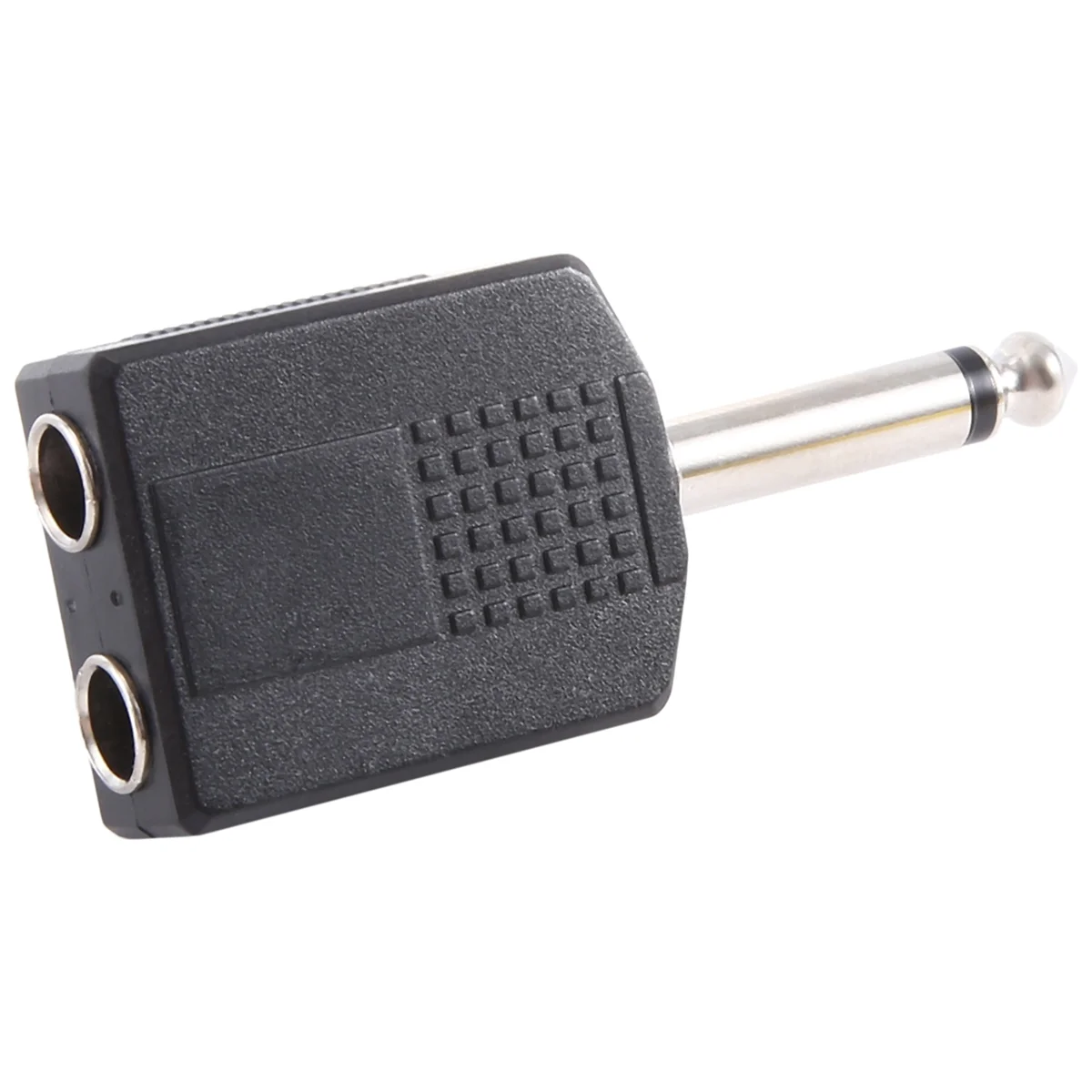 Schwarzer 6,35 mm 1/4 Zoll Stecker auf Dual-Buchse, Mono-Y-Kabel, PA-Audiokabel-Adapter für professionelle Klanggeräte