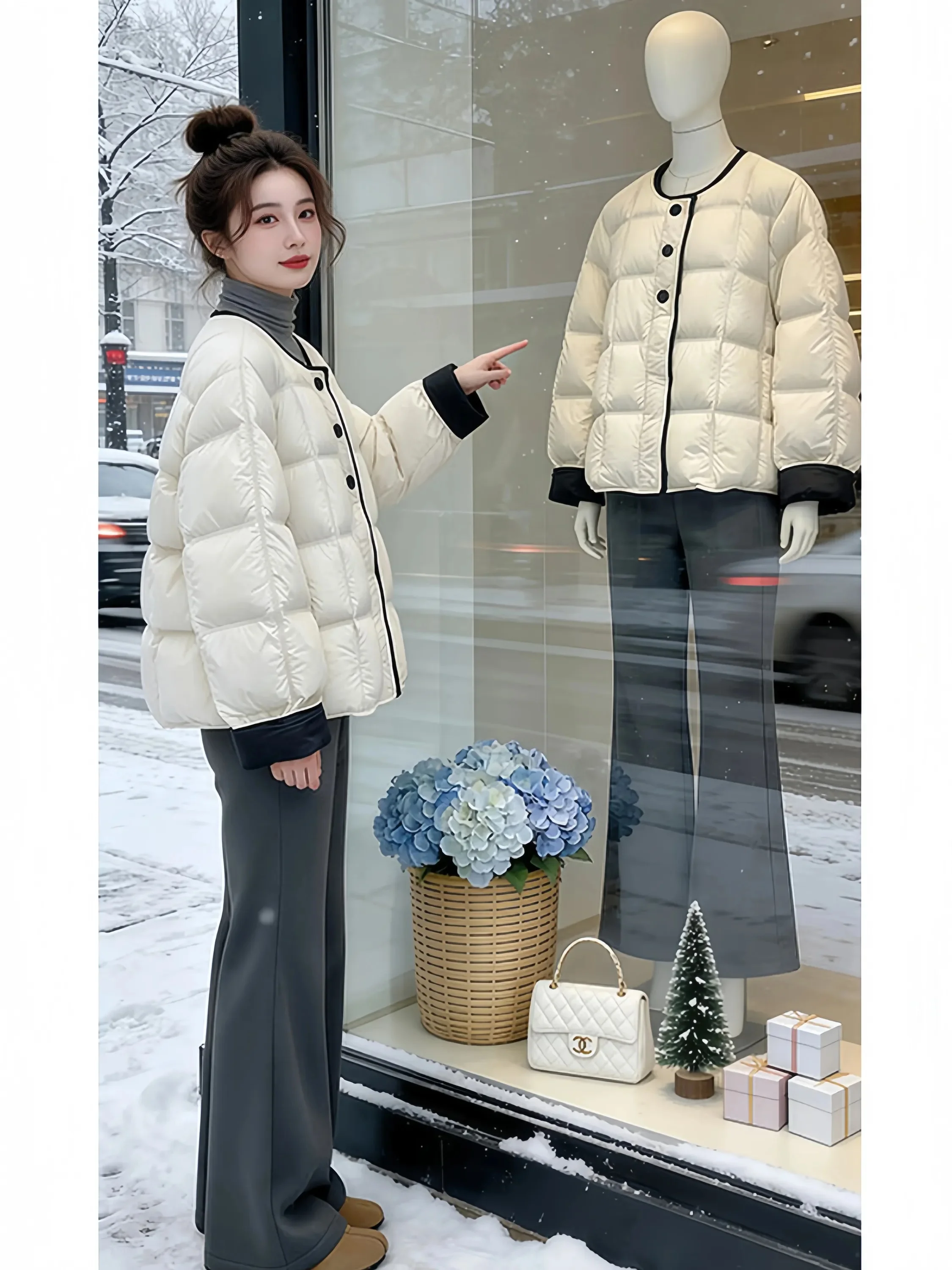

Elegant Commuter Style Thickened down Cotton Jacket Women's Short Coat Simple Fashionable Winter Clothes Korean Loose Fit