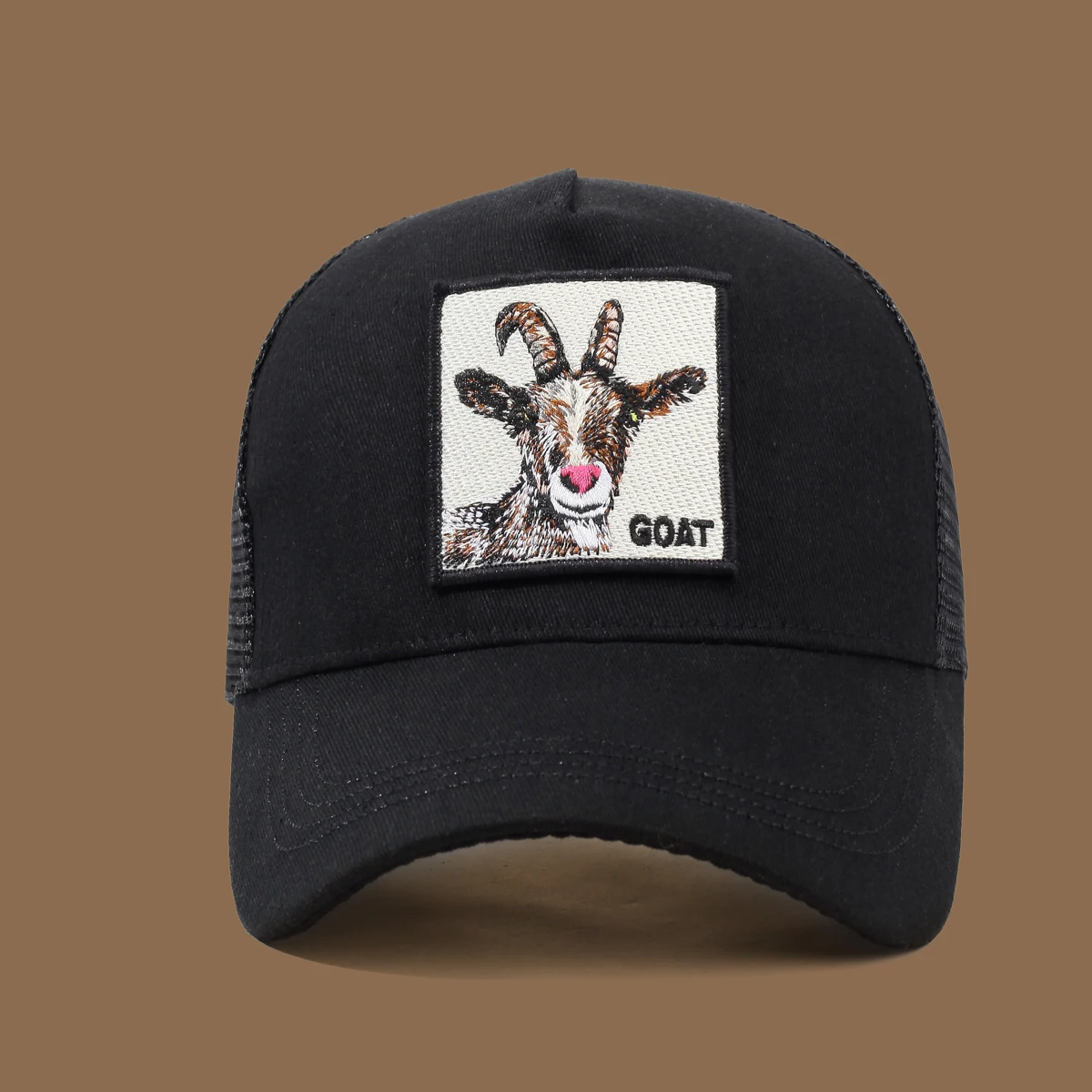 قبعة سائق الشاحنة للجنسين مع تطريز الماعز وزخرفة - مثالية للارتداء اليومي غير الرسمي والرياضة والسفر #5