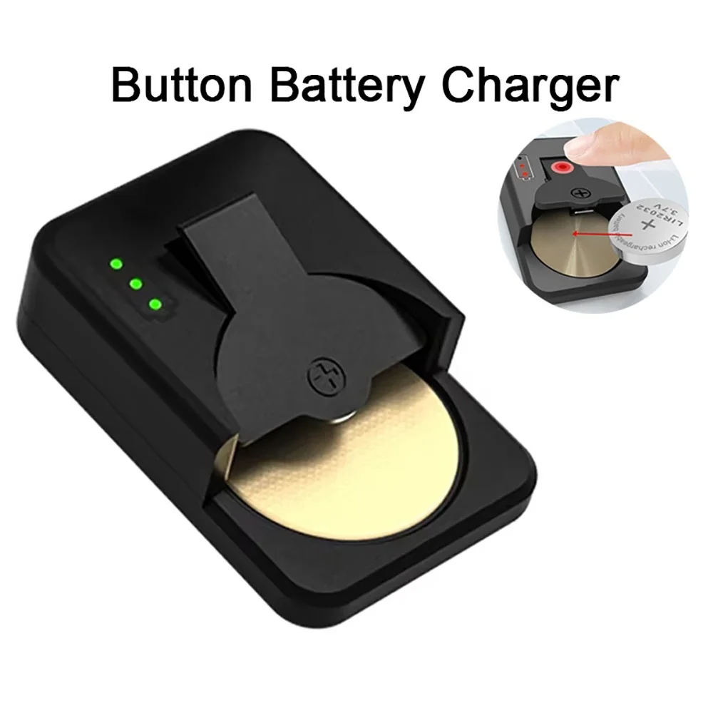 Mini Portable Coin Button Battery Charger with LED Indicator Lithium Coin Cell Charger for LIR2016 LIR2025 Rechargeable Batterie