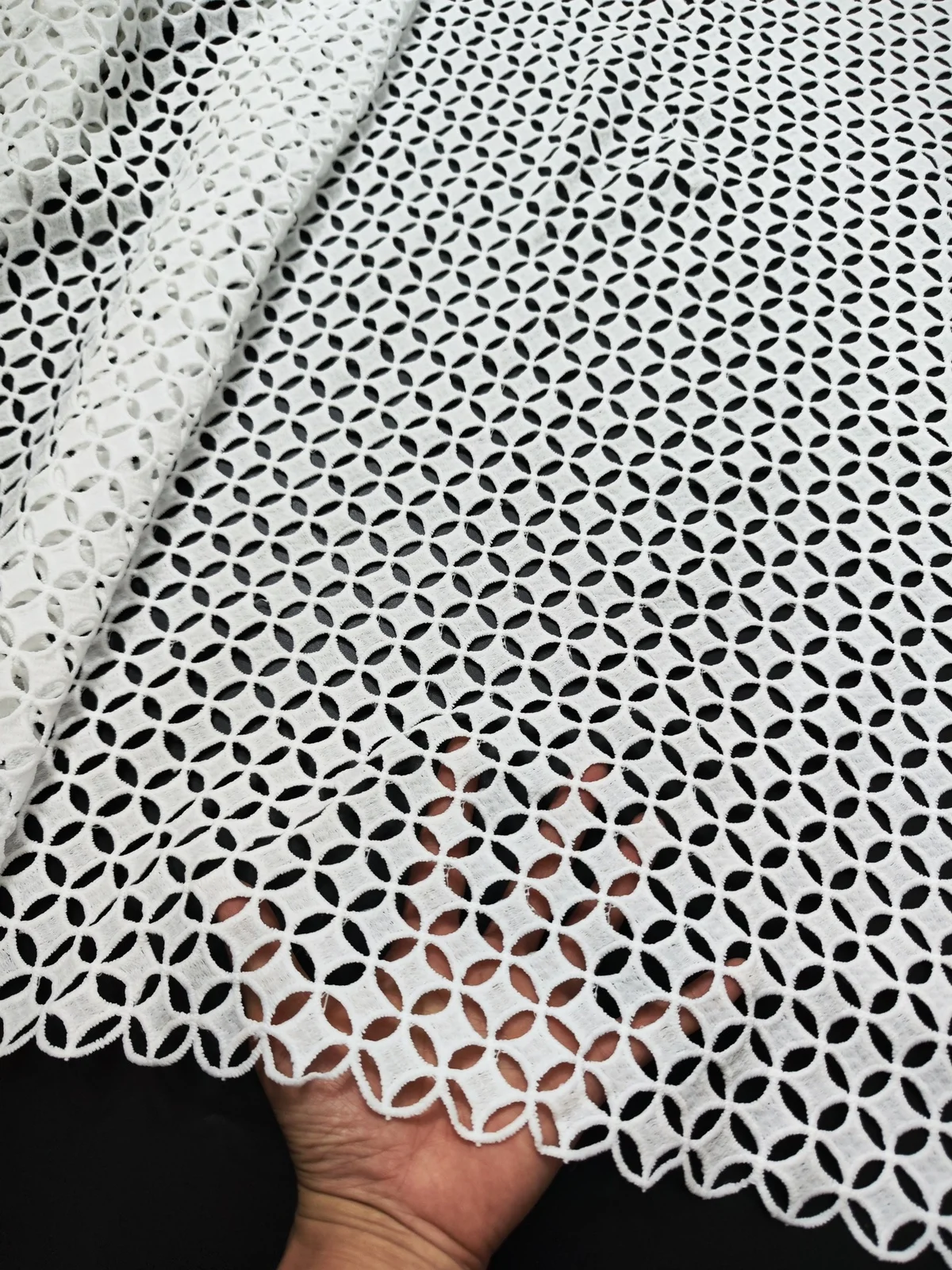 latest White African lace fabric 2023 high quality guipure lace fabric French Cord lace fabric for wedding party dress LJFT2306